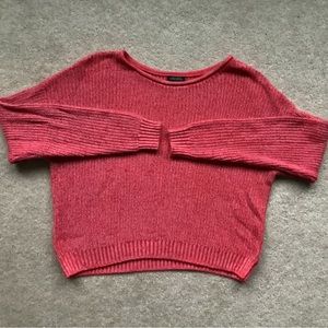 Wild Fable Red Crew Neck Cropped Knit Sweater Size M